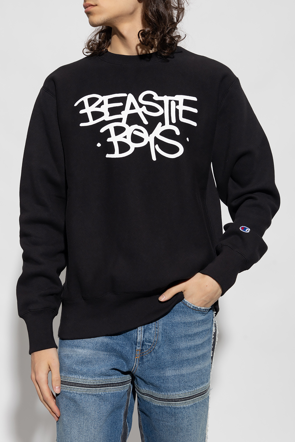 Boys black clearance champion sweatshirt